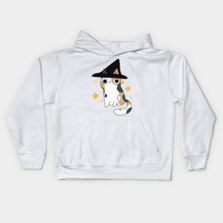 Cute Calico wizard cat Kids Hoodie